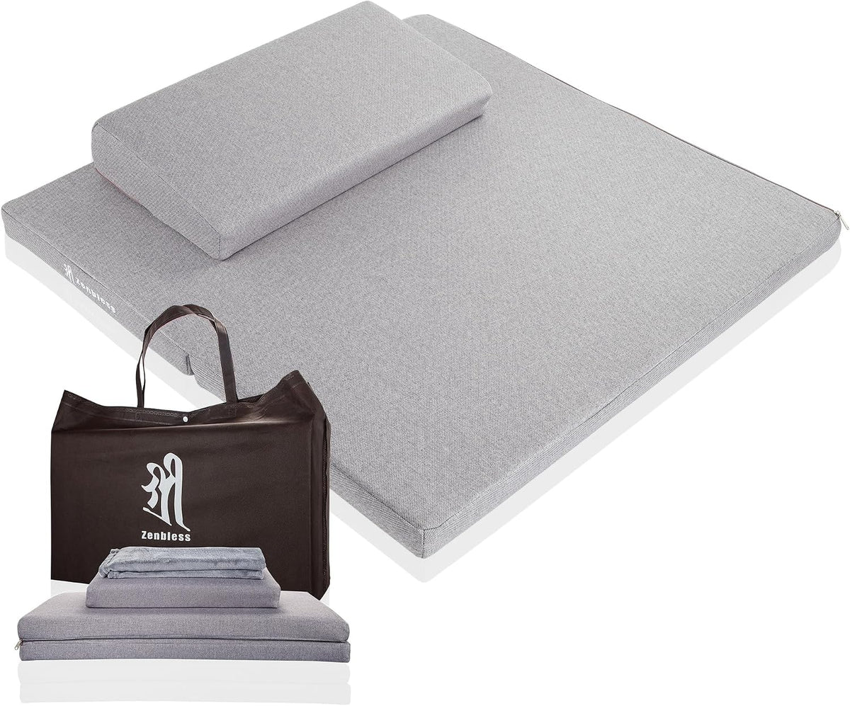 Yoga Meditation Cushion Set,Large Square Meditation Floor Pillow, Meditation Mat and Pillow Set for Sitting on Floor,Zafu and Zabuton Accessories(31.5")