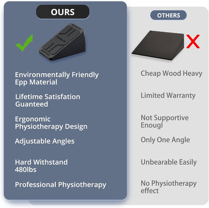 Slant Board for Calf Stretching, 6 Packs Adjustable Angles Non-Slip Rubber Slant Board,Squat Wedge Stretcher Equipment for Physical Therapy Home Exercise,Calf Stretch Wedge Improve Lower Leg