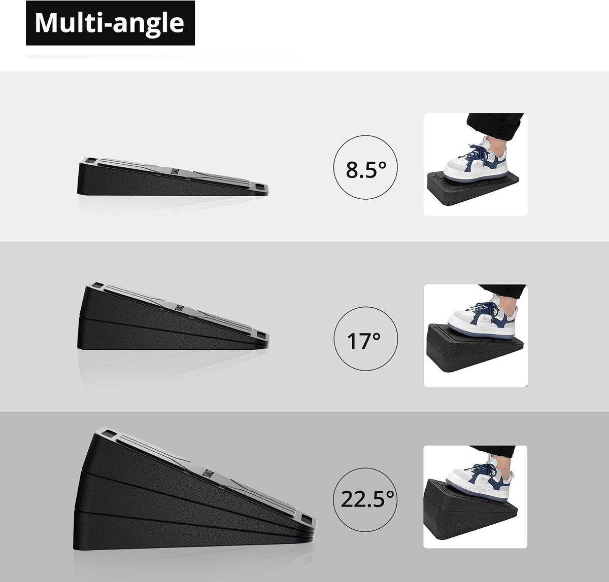 Slant Board for Calf Stretching, 6 Packs Adjustable Angles Non-Slip Rubber Slant Board,Squat Wedge Stretcher Equipment for Physical Therapy Home Exercise,Calf Stretch Wedge Improve Lower Leg
