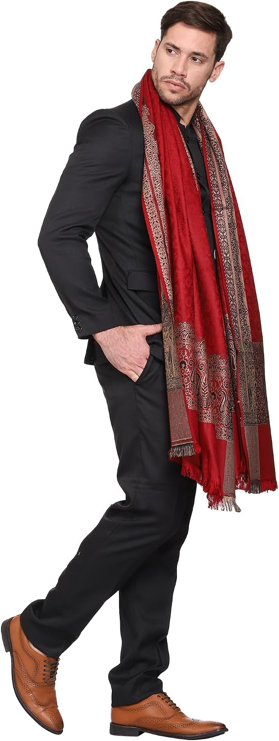 Men's Woven Acro Wool Gents Shawls, Muffler, Stoles for Men
