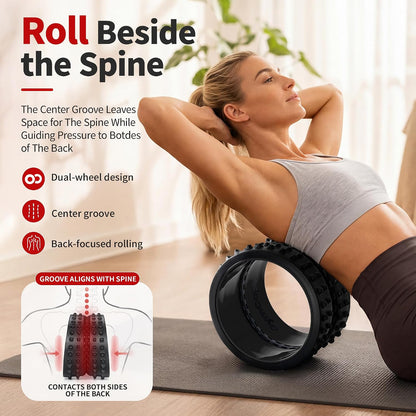 10in Back Roller, Foam Roller for Exercise, Spine-Safe Groove