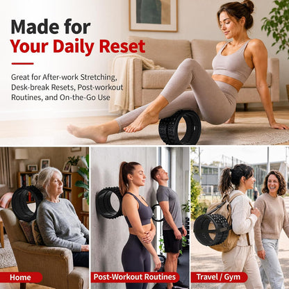 10in Back Roller, Foam Roller for Exercise, Spine-Safe Groove