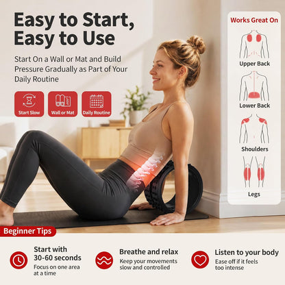 10in Back Roller, Foam Roller for Exercise, Spine-Safe Groove
