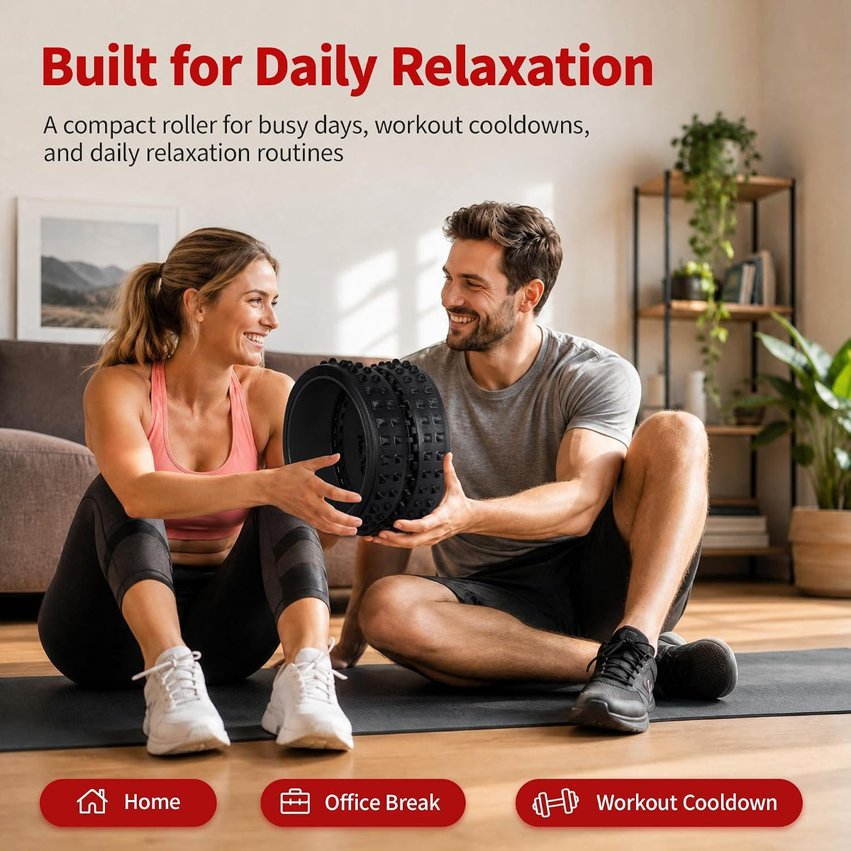 10in Back Roller, Foam Roller for Exercise, Spine-Safe Groove