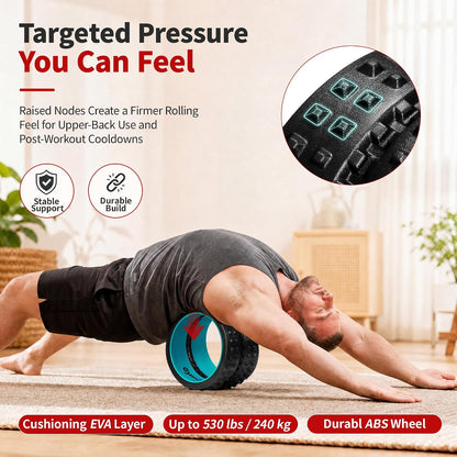 10in Back Roller, Foam Roller for Exercise, Spine-Safe Groove