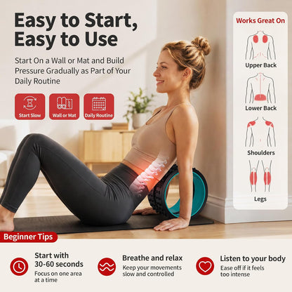 10in Back Roller, Foam Roller for Exercise, Spine-Safe Groove
