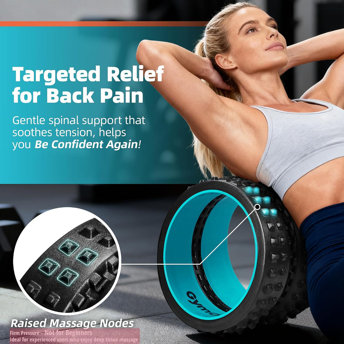 10in Back Roller, Foam Roller for Exercise, Spine-Safe Groove