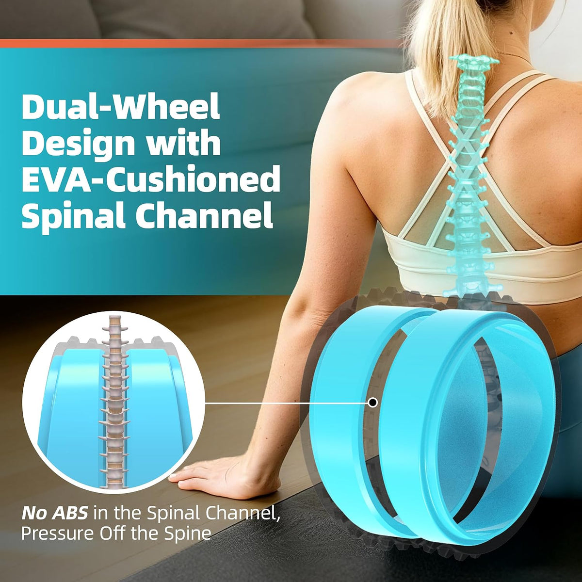 10in Back Roller, Foam Roller for Exercise, Spine-Safe Groove