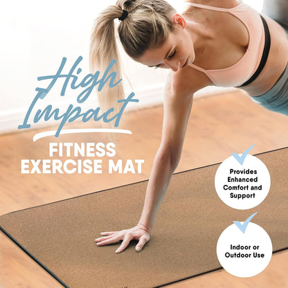 Cork Mat for Yoga, Pilates, Exercise and More, Fitness Mats for Home Workout, 72 (L) x 26 (W) x 0.25 (Th) inches Each Gym Mat