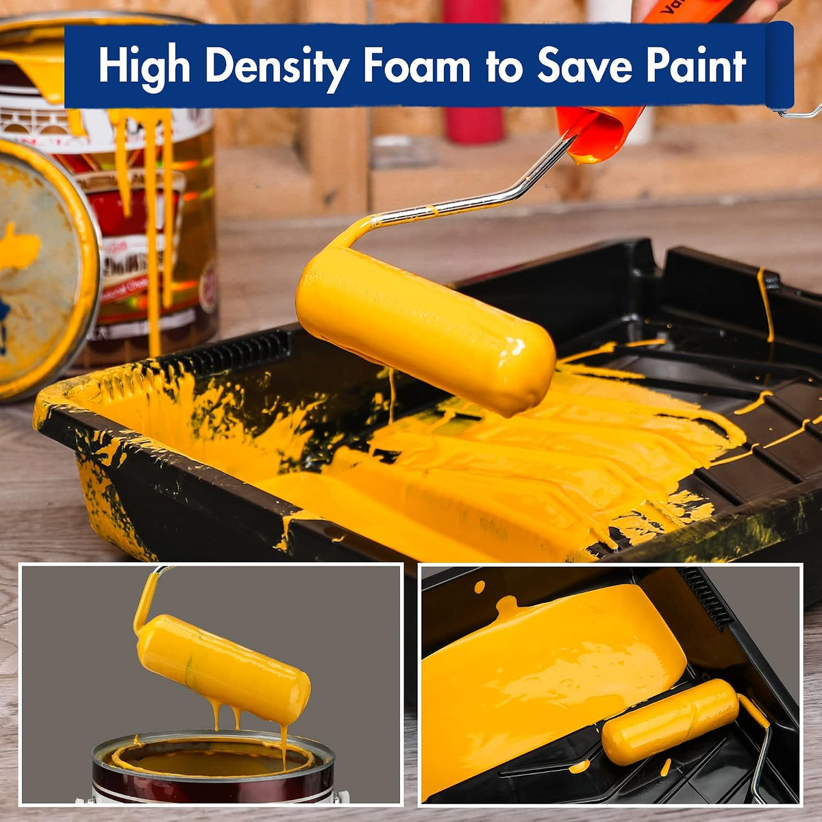 4" Foam Paint Roller, 12-Pack Small Paint Rollers