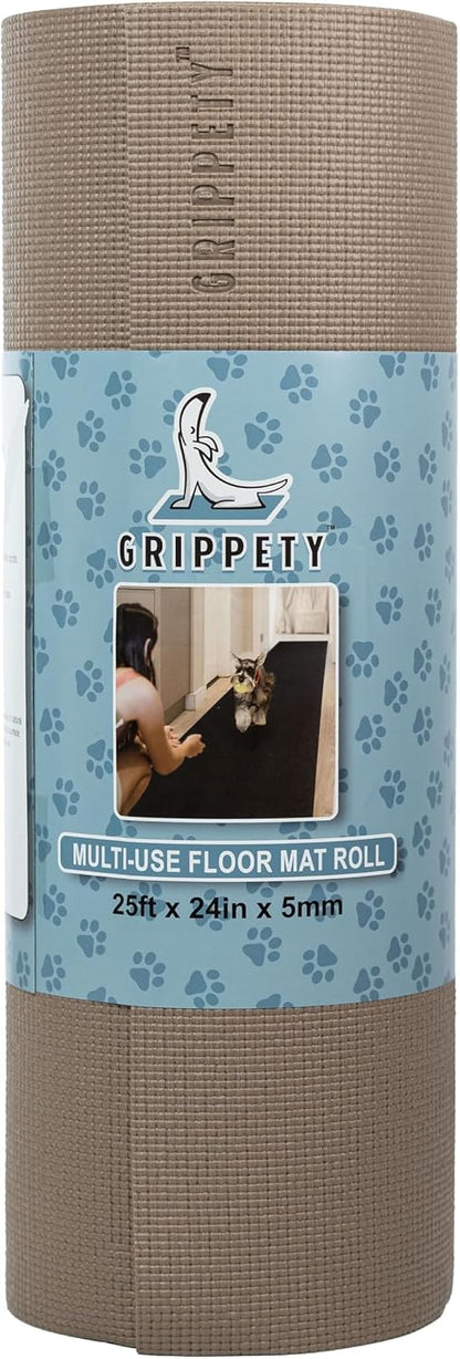 5mm Slip-Resistant Floor Mat Roll, 24in x 25ft, Mocha