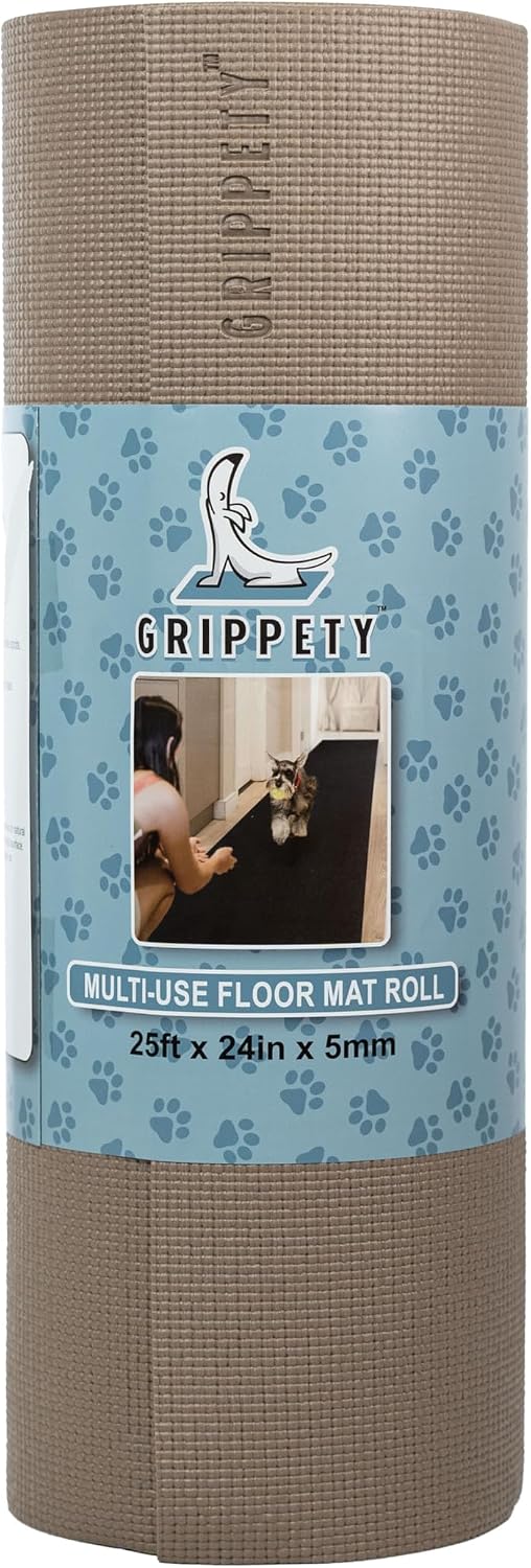 5mm Slip-Resistant Floor Mat Roll, 24in x 25ft, Mocha