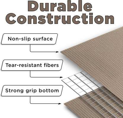 5mm Slip-Resistant Floor Mat Roll, 24in x 25ft, Mocha