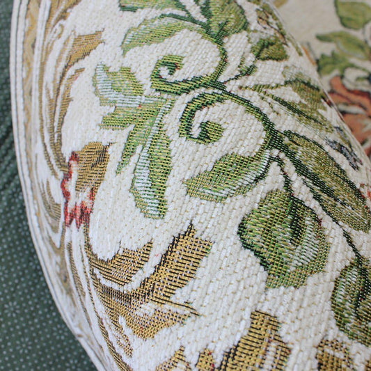 Royal Jacquard Floral Rose Rug Soft Yoga Mat Rustic Shabby Home Decorative Floor Rugs Round 3'x3'