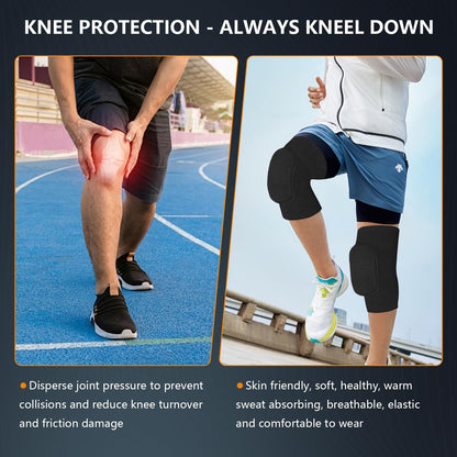 Volleyball Knee Pads for Dancers, Soft Breathable Knee Pads for Men Women Kids Knees Protective, Knee Brace for Volleyball Football Dance Yoga Tennis Running Cycling Workout Climbing (Black, Medium)