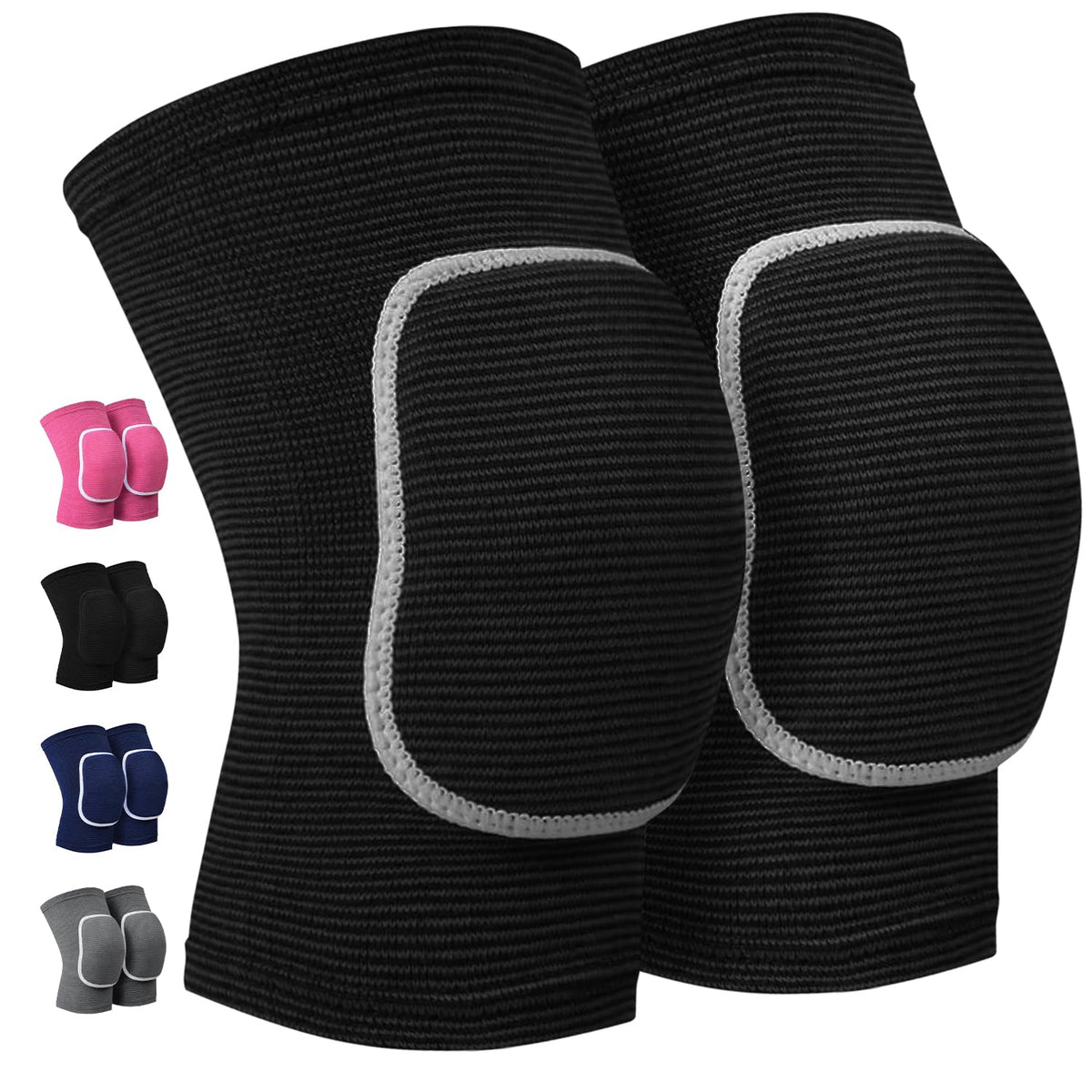 Volleyball Knee Pads for Dancers, Soft Breathable Knee Pads for Men Women Kids Knees Protective, Knee Brace for Volleyball Football Dance Yoga Tennis Running Cycling Workout Climbing (Black, Medium)