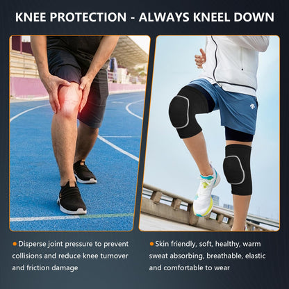 Volleyball Knee Pads for Dancers, Soft Breathable Knee Pads for Men Women Kids Knees Protective, Knee Brace for Volleyball Football Dance Yoga Tennis Running Cycling Workout Climbing (Black, Medium)
