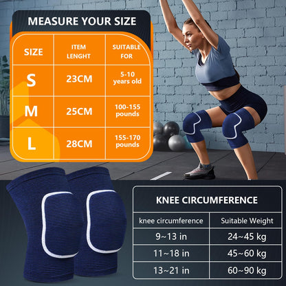 Volleyball Knee Pads for Dancers, Soft Breathable Knee Pads for Men Women Kids Knees Protective, Knee Brace for Volleyball Football Dance Yoga Tennis Running Cycling Workout Climbing (Black, Medium)
