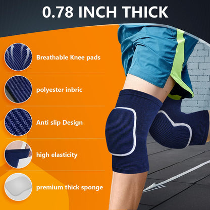 Volleyball Knee Pads for Dancers, Soft Breathable Knee Pads for Men Women Kids Knees Protective, Knee Brace for Volleyball Football Dance Yoga Tennis Running Cycling Workout Climbing (Black, Medium)
