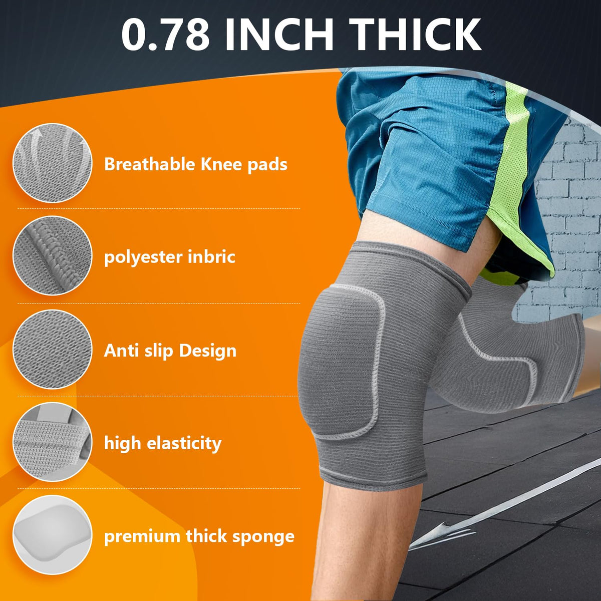 Volleyball Knee Pads for Dancers, Soft Breathable Knee Pads for Men Women Kids Knees Protective, Knee Brace for Volleyball Football Dance Yoga Tennis Running Cycling Workout Climbing (Black, Medium)