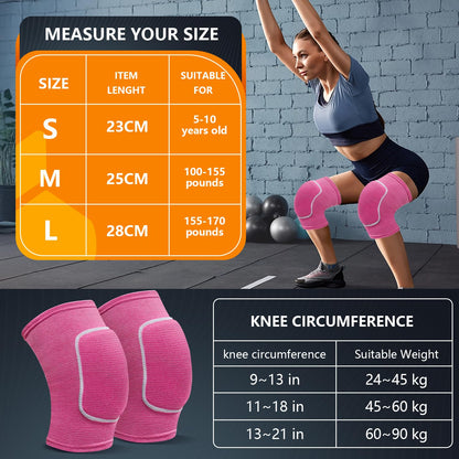 Volleyball Knee Pads for Dancers, Soft Breathable Knee Pads for Men Women Kids Knees Protective, Knee Brace for Volleyball Football Dance Yoga Tennis Running Cycling Workout Climbing (Black, Medium)