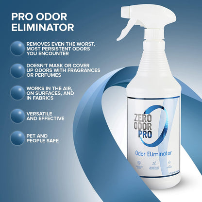 Pro Commercial Strength Odor Eliminator, Room Deodorizer and Air Freshener, Trigger Spray, 32 oz, White/Blue