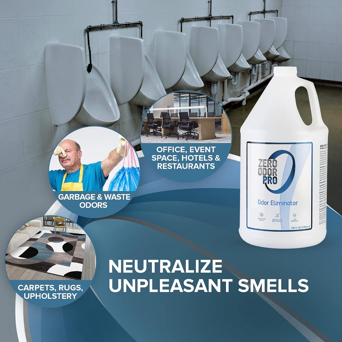 Pro Commercial Strength Odor Eliminator, Room Deodorizer and Air Freshener, Trigger Spray, 32 oz, White/Blue