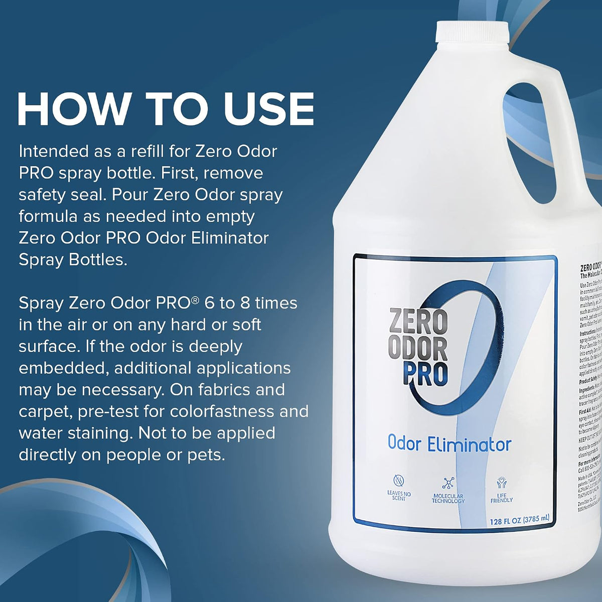 Pro Commercial Strength Odor Eliminator, Room Deodorizer and Air Freshener, Trigger Spray, 32 oz, White/Blue