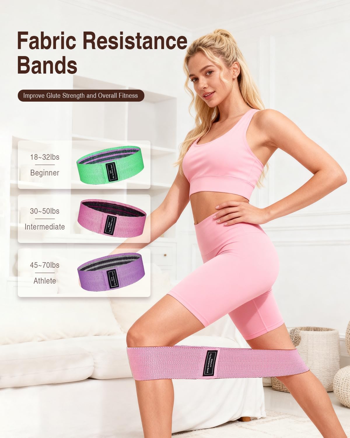 Pilates kit for Women Home Workout, Pilates Equipment Ring and Ball Set with 3 Fabric Resistance Bands, Massage Ball, Pilates Starter Kit for Strength, Toning, Including Workout Guide