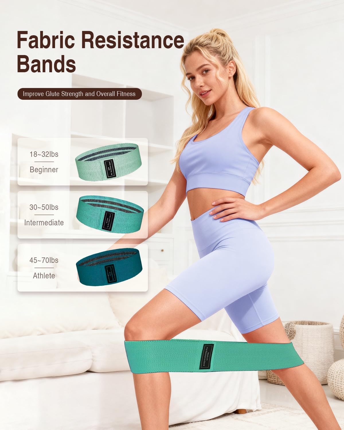 Pilates kit for Women Home Workout, Pilates Equipment Ring and Ball Set with 3 Fabric Resistance Bands, Massage Ball, Pilates Starter Kit for Strength, Toning, Including Workout Guide