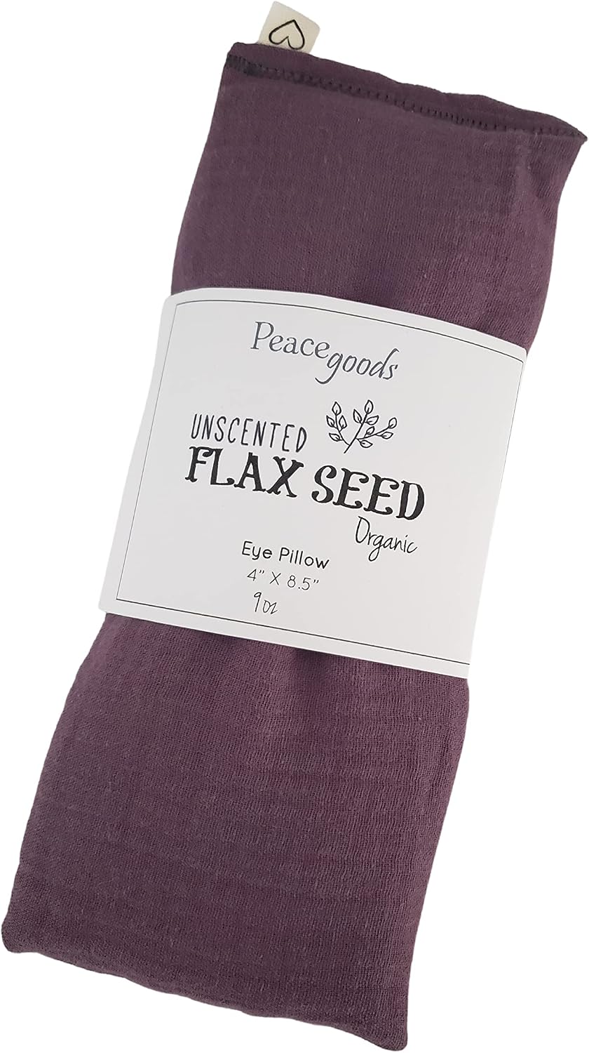 Unscented Eye Pillows (Pack of 4) - Soft Cotton Gauze Filled with Flax Seed Weighted for Yoga Meditation Headache Relief Relaxation Massage Bulk - Black Pink Blue Green