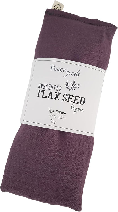 Unscented Eye Pillows (Pack of 4) - Soft Cotton Gauze Filled with Flax Seed Weighted for Yoga Meditation Headache Relief Relaxation Massage Bulk - Black Pink Blue Green