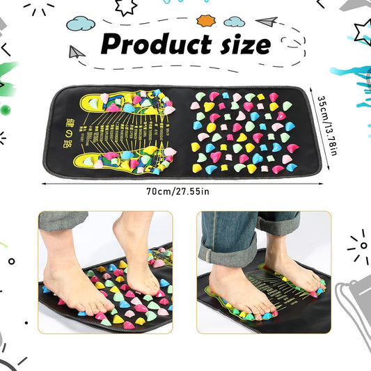 Foot Acupressure Massage Mat with Stones, 27.56 x 13.78 Inches