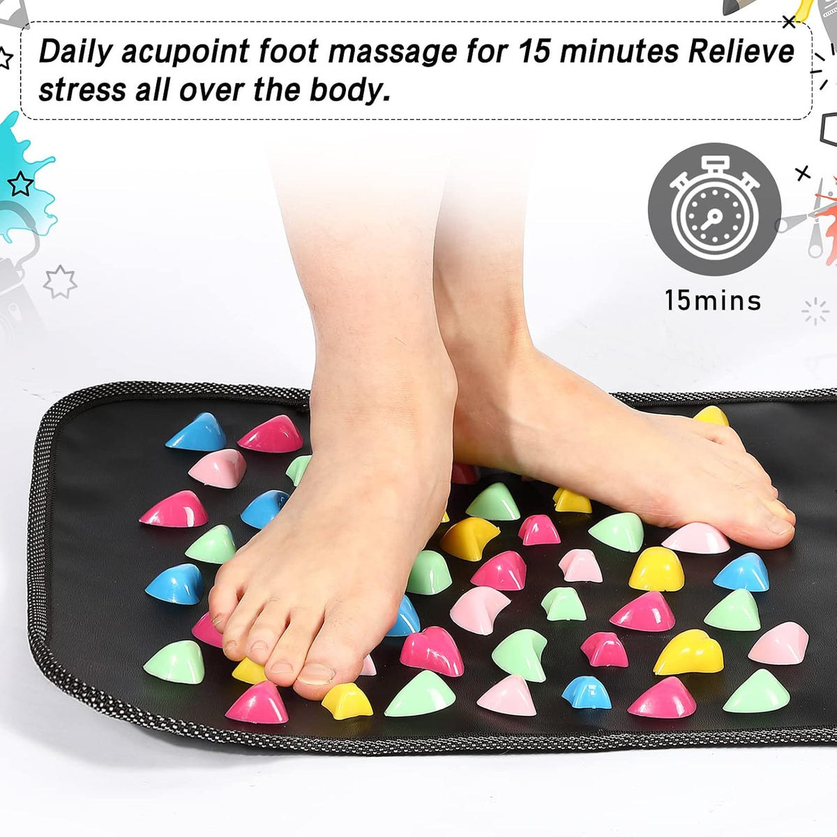 Foot Acupressure Massage Mat with Stones, 27.56 x 13.78 Inches