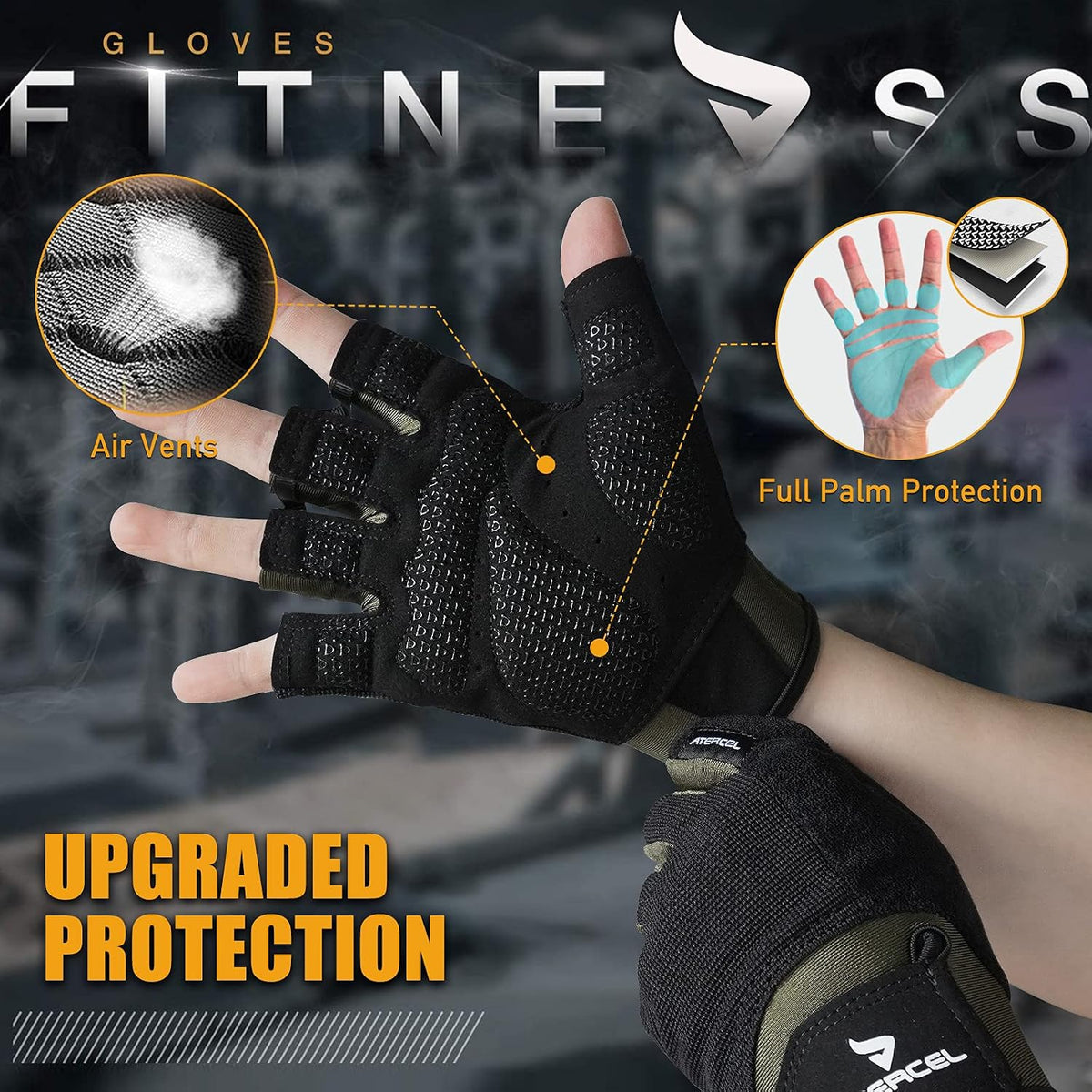 Workout Gloves for Men and Women, Exercise Gloves for Weight Lifting, Cycling, Gym, Training, Breathable and Snug fit