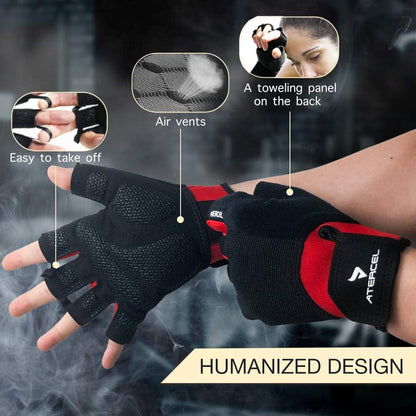 Workout Gloves for Men and Women, Exercise Gloves for Weight Lifting, Cycling, Gym, Training, Breathable and Snug fit