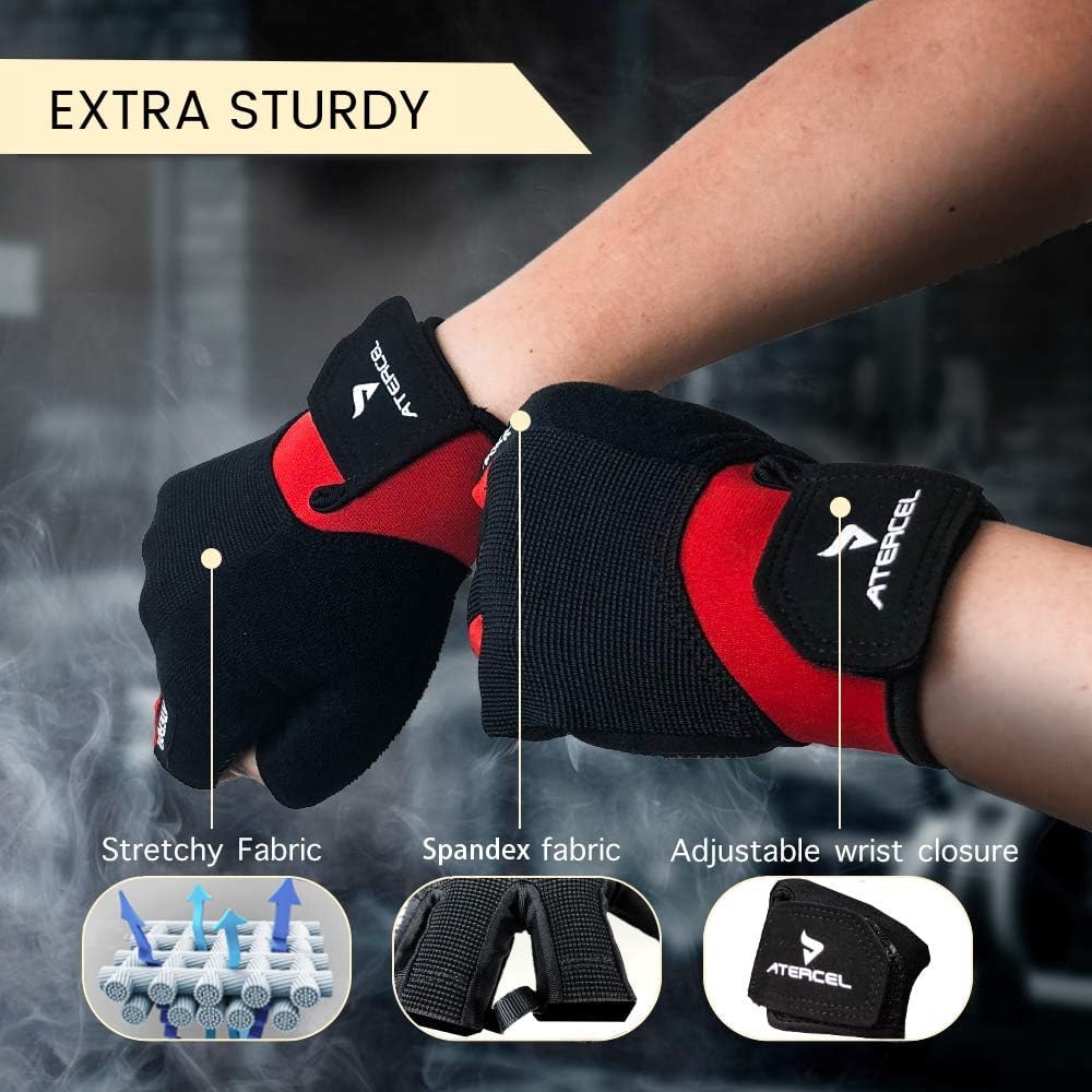 Workout Gloves for Men and Women, Exercise Gloves for Weight Lifting, Cycling, Gym, Training, Breathable and Snug fit