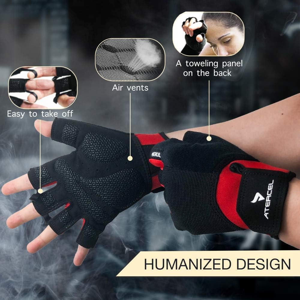 Workout Gloves for Men and Women, Exercise Gloves for Weight Lifting, Cycling, Gym, Training, Breathable and Snug fit