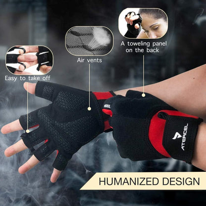 Workout Gloves for Men and Women, Exercise Gloves for Weight Lifting, Cycling, Gym, Training, Breathable and Snug fit