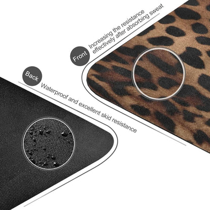 Leopard Print Yoga Mat Non Slip Natural Rubber Fitness Exercise Mat for Home Workout Gym Stretching Pilates Mats with Carrying Bag 71" x 26"