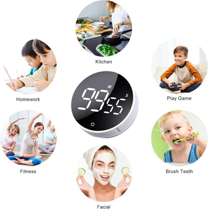 AVINIA Digital Kitchen Timers, Visual timers Large LED Display Magnetic Countdown Countup Timer for Classroom Cooking Fitness Baking Studying Teaching, Easy for Kids and Seniors Black
