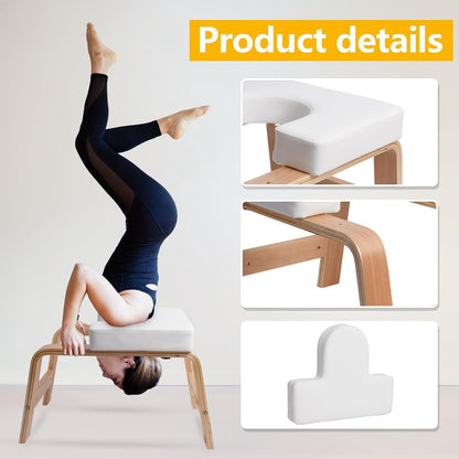 Yoga Headstand Bench PU Pad Headstand Trainer Max Load 300lbs