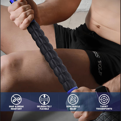 Massage Roller Stick,Muscle Roller Stick for Athletes, Liposuction Massage Roller for Lymphatic Drainage, for Relief Muscle Soreness, Trigger Points, Help Runner Legs, Back Recovery (Red & Black)