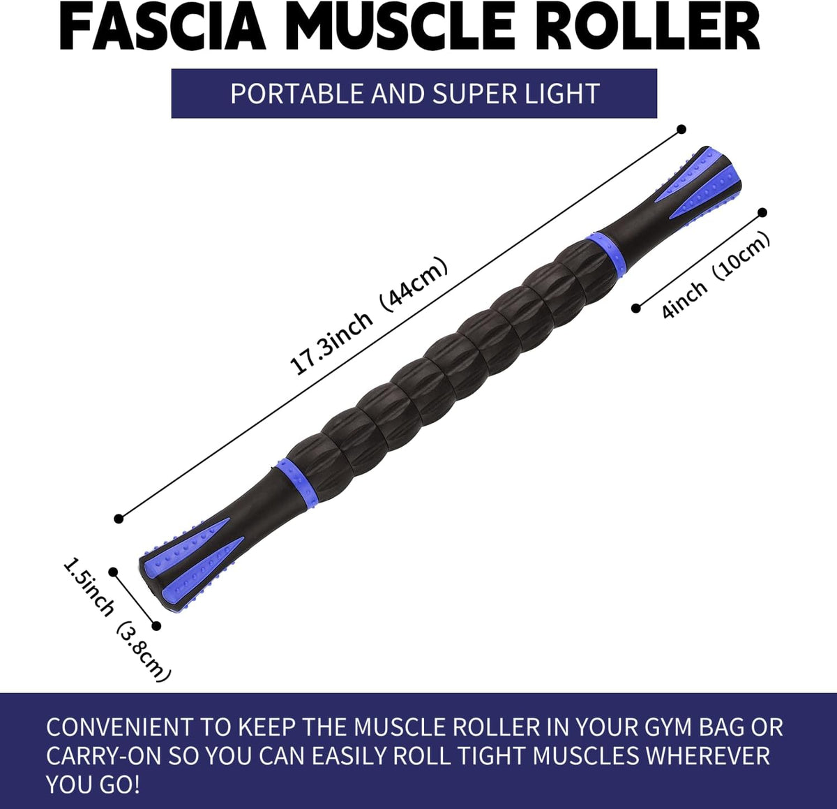 Massage Roller Stick,Muscle Roller Stick for Athletes, Liposuction Massage Roller for Lymphatic Drainage, for Relief Muscle Soreness, Trigger Points, Help Runner Legs, Back Recovery (Red & Black)