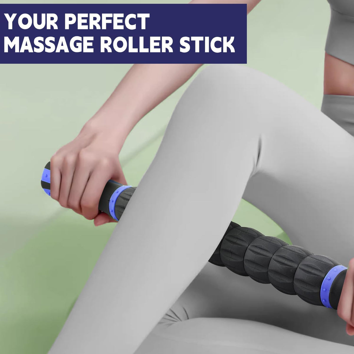 Massage Roller Stick,Muscle Roller Stick for Athletes, Liposuction Massage Roller for Lymphatic Drainage, for Relief Muscle Soreness, Trigger Points, Help Runner Legs, Back Recovery (Red & Black)