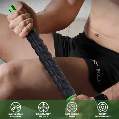Massage Roller Stick,Muscle Roller Stick for Athletes, Liposuction Massage Roller for Lymphatic Drainage, for Relief Muscle Soreness, Trigger Points, Help Runner Legs, Back Recovery (Red & Black)