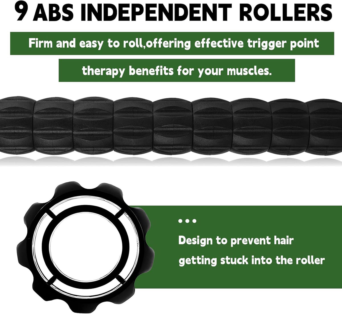 Massage Roller Stick,Muscle Roller Stick for Athletes, Liposuction Massage Roller for Lymphatic Drainage, for Relief Muscle Soreness, Trigger Points, Help Runner Legs, Back Recovery (Red & Black)
