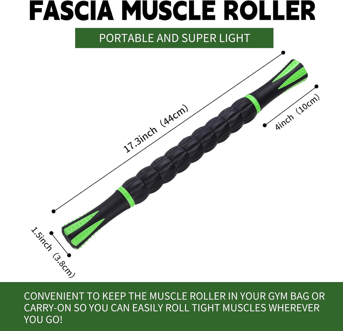 Massage Roller Stick,Muscle Roller Stick for Athletes, Liposuction Massage Roller for Lymphatic Drainage, for Relief Muscle Soreness, Trigger Points, Help Runner Legs, Back Recovery (Red & Black)