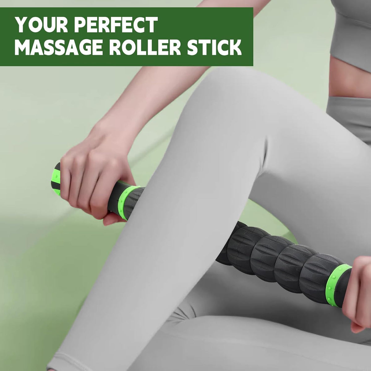 Massage Roller Stick,Muscle Roller Stick for Athletes, Liposuction Massage Roller for Lymphatic Drainage, for Relief Muscle Soreness, Trigger Points, Help Runner Legs, Back Recovery (Red & Black)