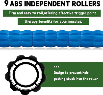 Massage Roller Stick,Muscle Roller Stick for Athletes, Liposuction Massage Roller for Lymphatic Drainage, for Relief Muscle Soreness, Trigger Points, Help Runner Legs, Back Recovery (Red & Black)